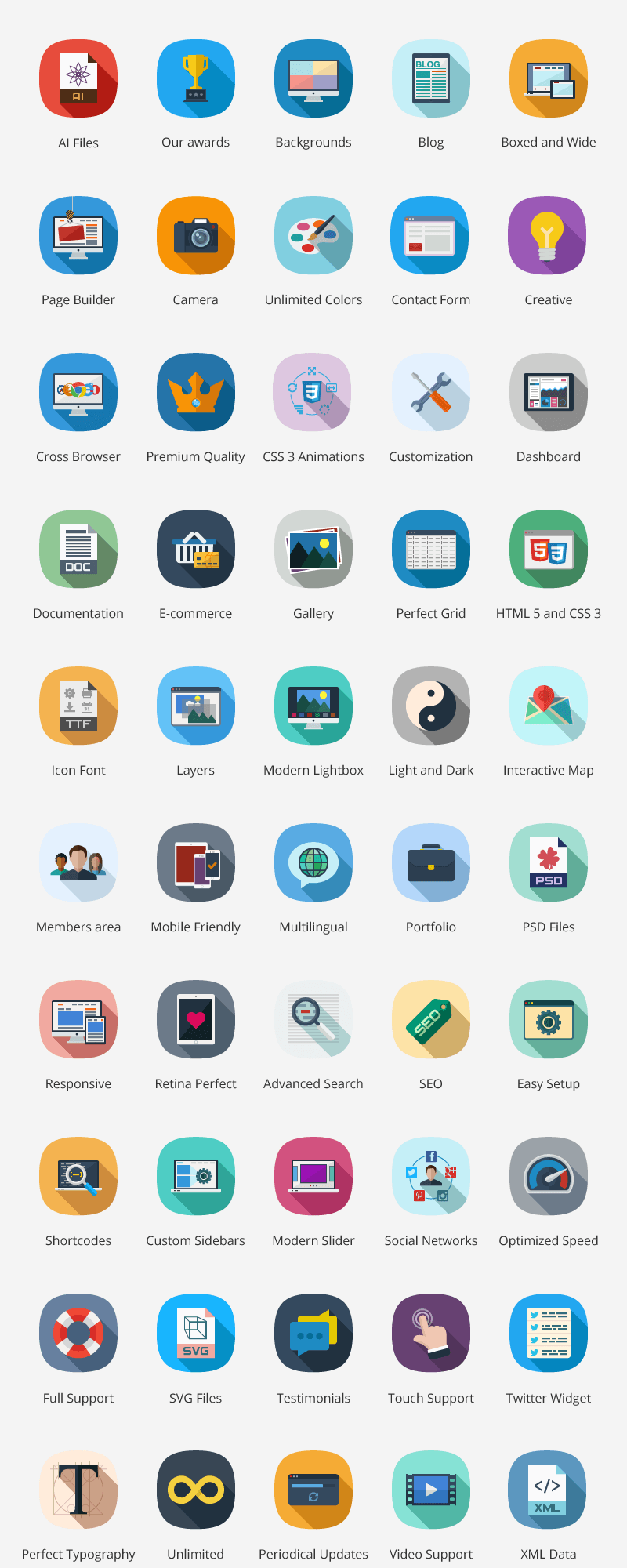 icons demo list
