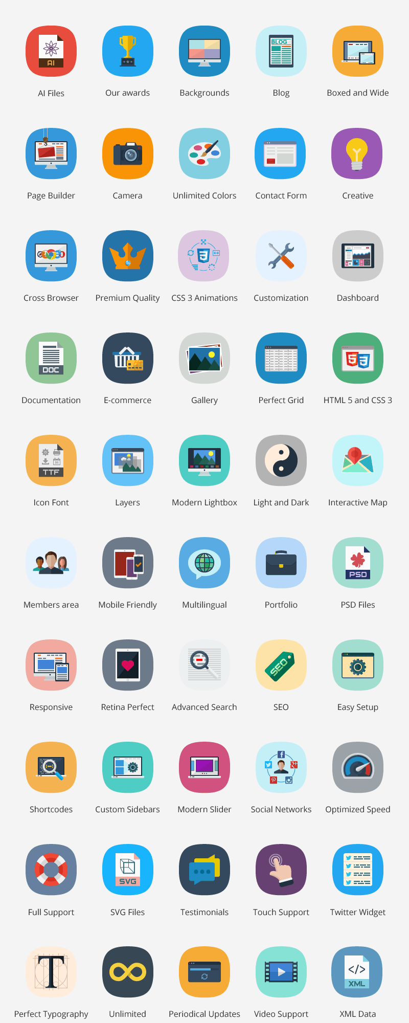 icons demo list